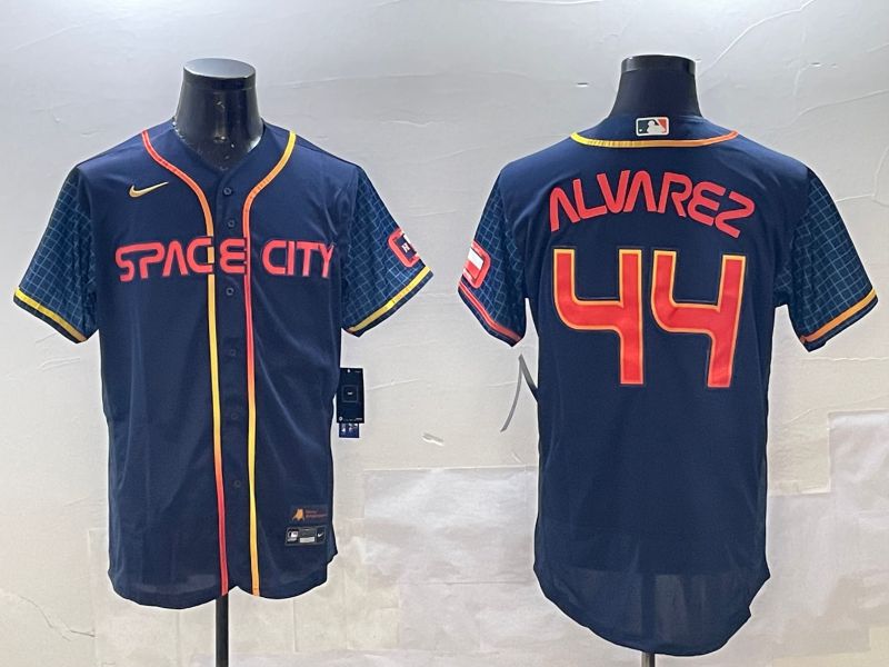 Men Houston Astros #44 Alvarez Blue City Edition Elite 2025 Nike MLB Jersey style 1